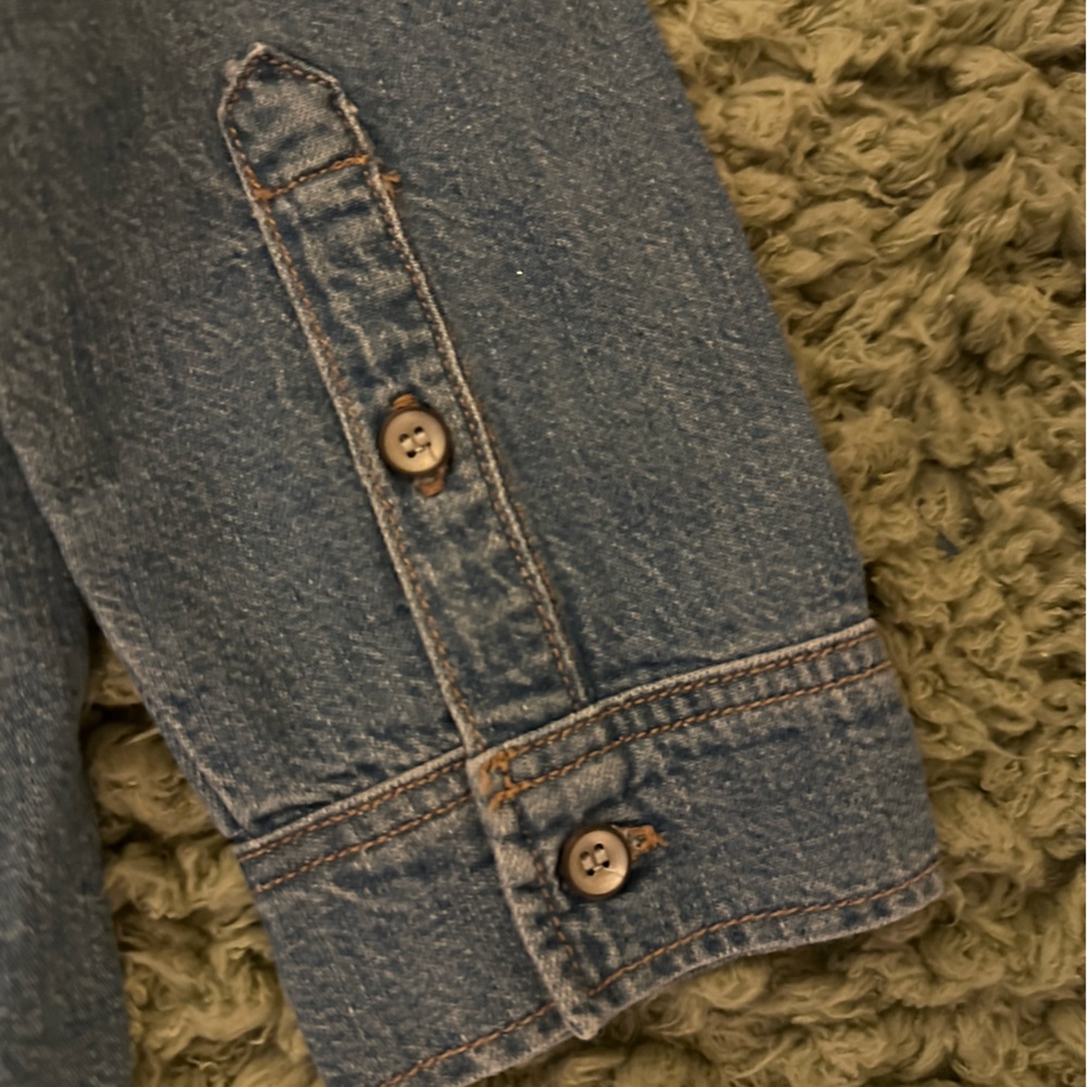 NWT Mavi Jeans Denim Western Ruffle Button Down Shirt Size Small - Picture 7 of 8